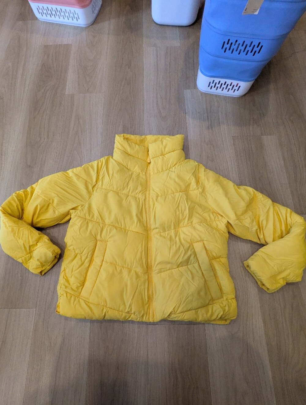 Abercrombie And Fitch Yellow Puffer Jacket Size M